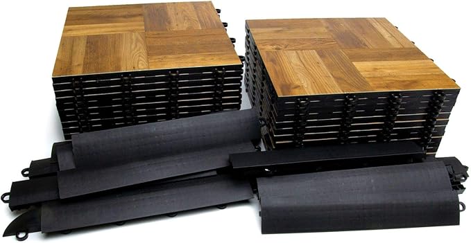 Big Floors 5X5DKOAKFLOOR Interlocking Lightweight Plastic Modular Dance Floor - Image 3
