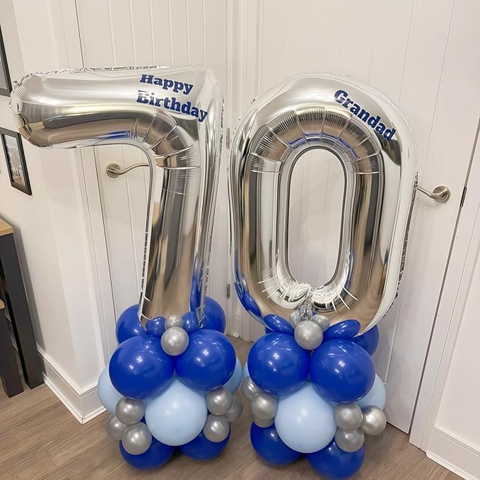 Large Silver Number 17 Balloon, Foil Number 1 and 7 Helium Balloon, 40 Inch - Image 4