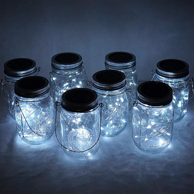 Solar Mason Jar Lights, 12 Pack 30 LED Waterproof Lid Light - Image 5