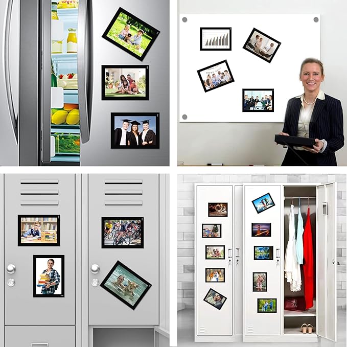 Magnetic Picture Frames with Black Border, Magnet Photo Pockets/Holder - Image 7