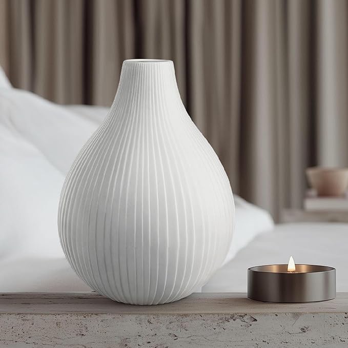 RONDURE 11.0" Modern Ceramic Table Lamp, Modern Bedside Lamps - Image 4