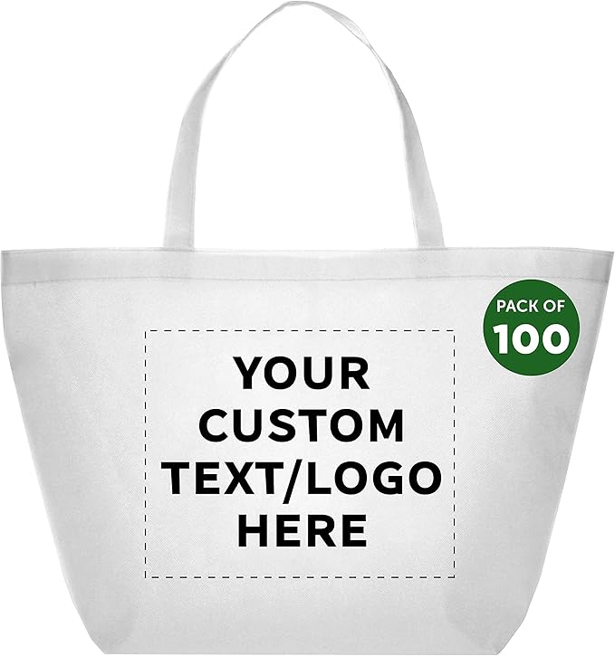 DISCOUNT PROMOS Custom Southern Style Grocery Tote Bags Set of 100 by DISCOUNTPROMOS