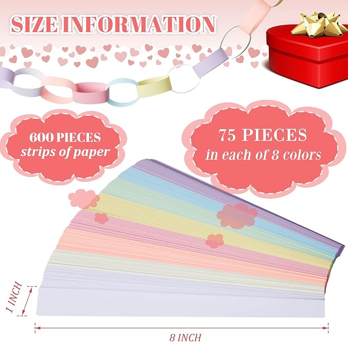 Lincia 600 Sheet Halloween Paper Chain Garland, Construction DIY Crafts Chain - Image 4