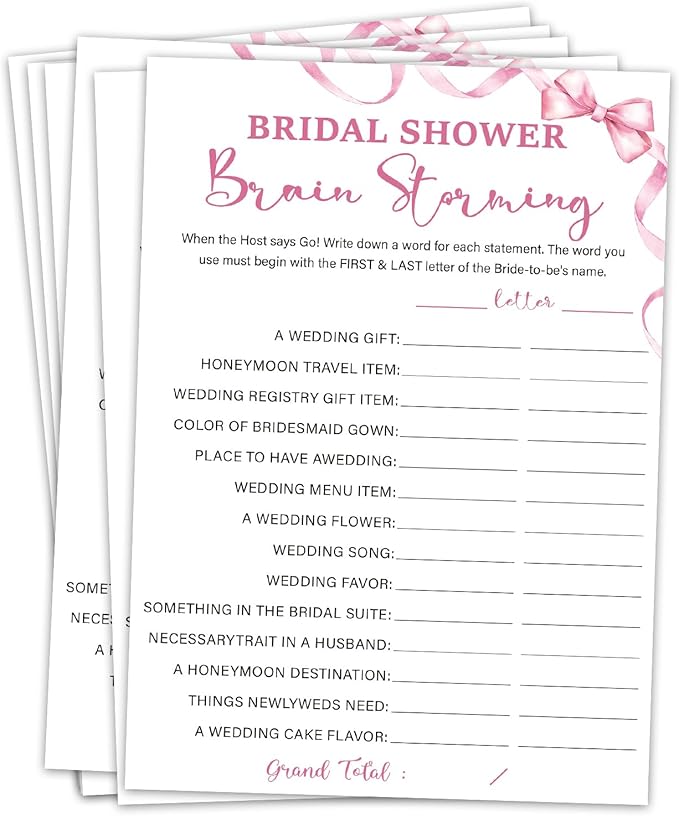 Bridal Shower Games 30 Guests, Bridal Shower Wedding Games by Unknown