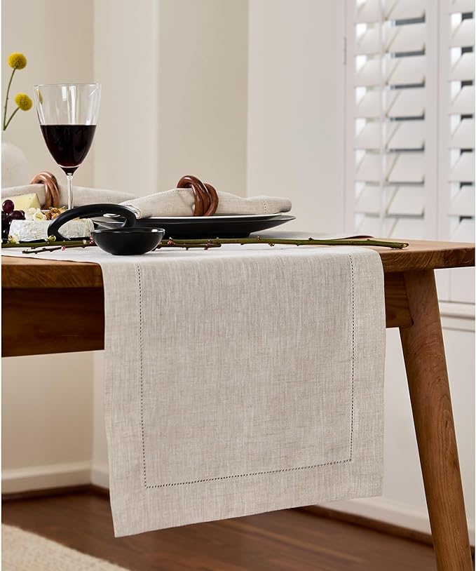 Solino Home Linen Light Natural Table Runner 36 Inches - Image 2