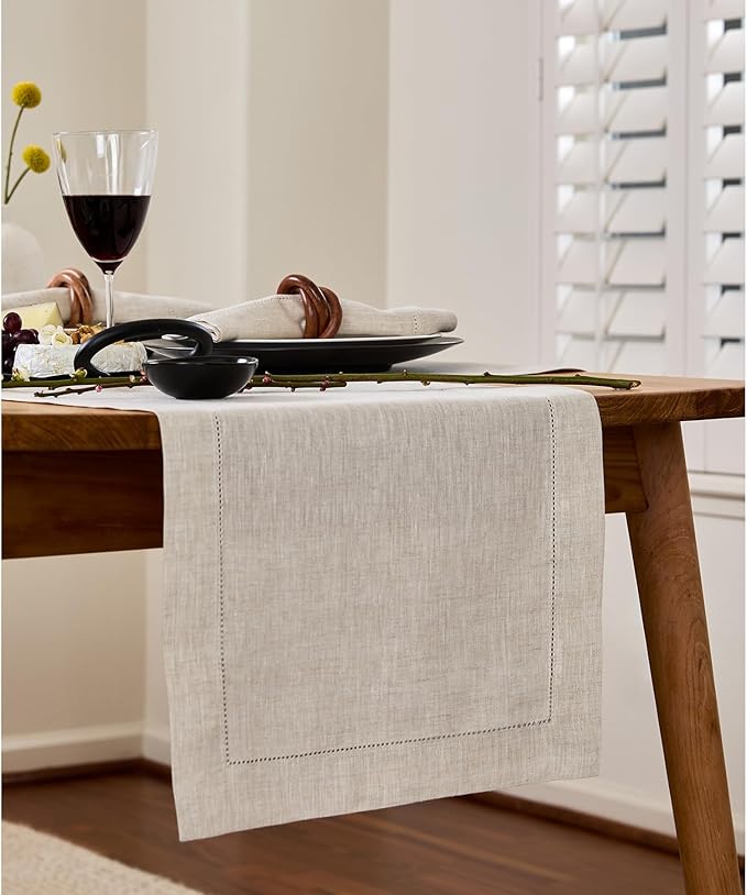 Solino Home Linen Light Natural Table Runner 156 Inches Long - Image 2