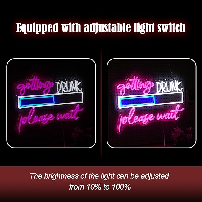 Drink Please Wait Neon Sign Dimmable Letters Neon Light - Image 4