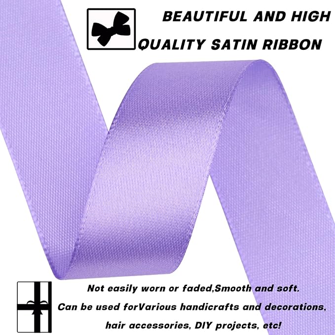 Light Purple Satin Craft Ribbon - Image 2