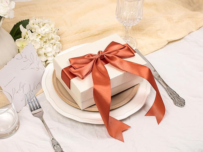 Copper Satin Ribbon 1-1/2 inch X Continuous 100 Yards, Single Face Polyester - Image 5