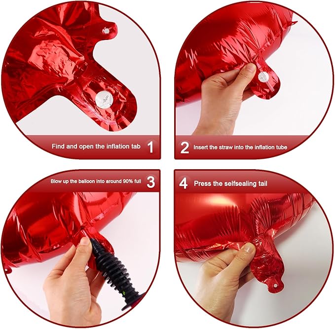 40 Inch Red Mylar Foil Number 6 Birthday Balloon, Digital Balloons - Image 3