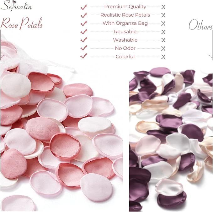Serwalin 300Pcs Silk Rose Petals Flower Petals - Image 9
