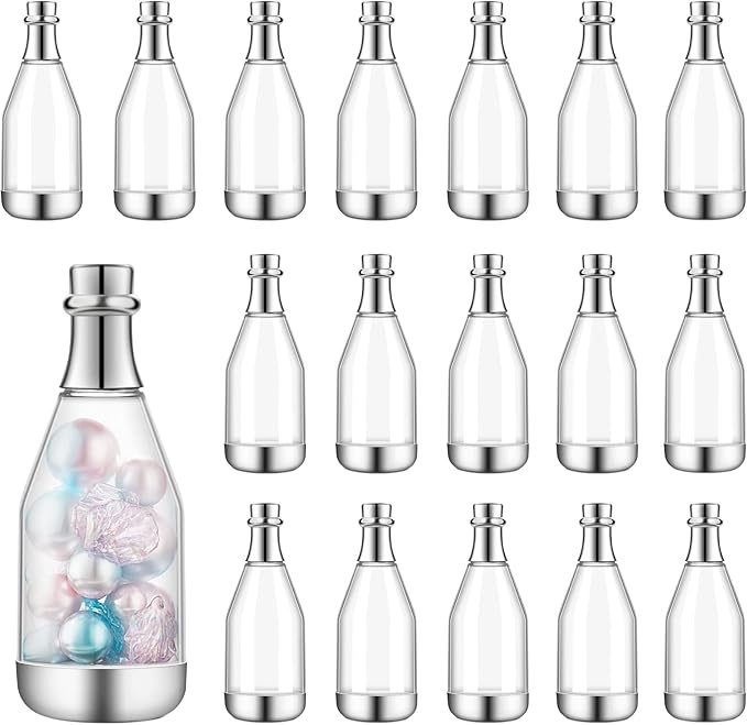 Cunhill 18 Pieces Mini Champagne Bottles Container Bulk Plastic Small Champagne by Cunhill