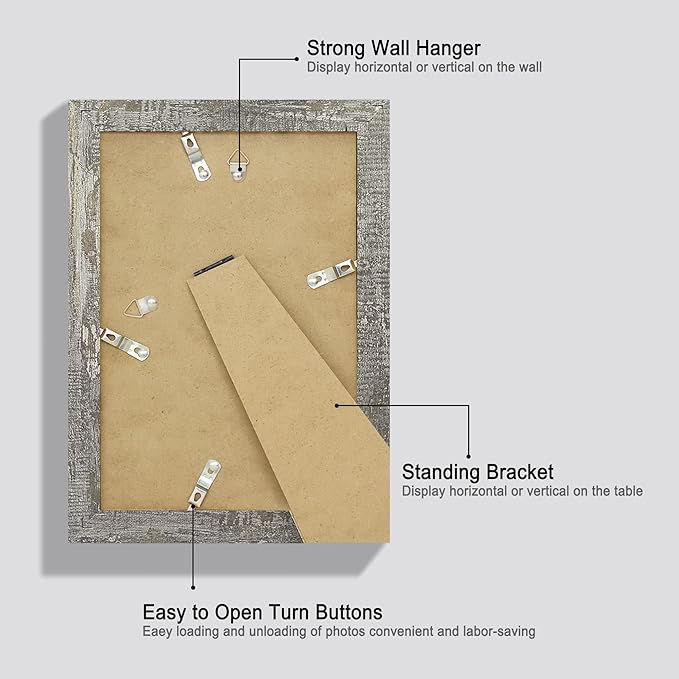 6x9 Picture Frame Set of 4, High Definition Glass Distressed Moss Green Frame - Image 5