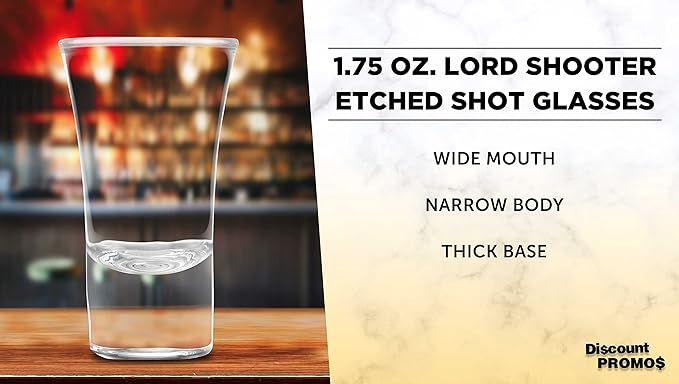DISCOUNT PROMOS 2 oz. Lord Shooter Etched Shot Glasses, 10 pack, 21st Birthday - Image 3