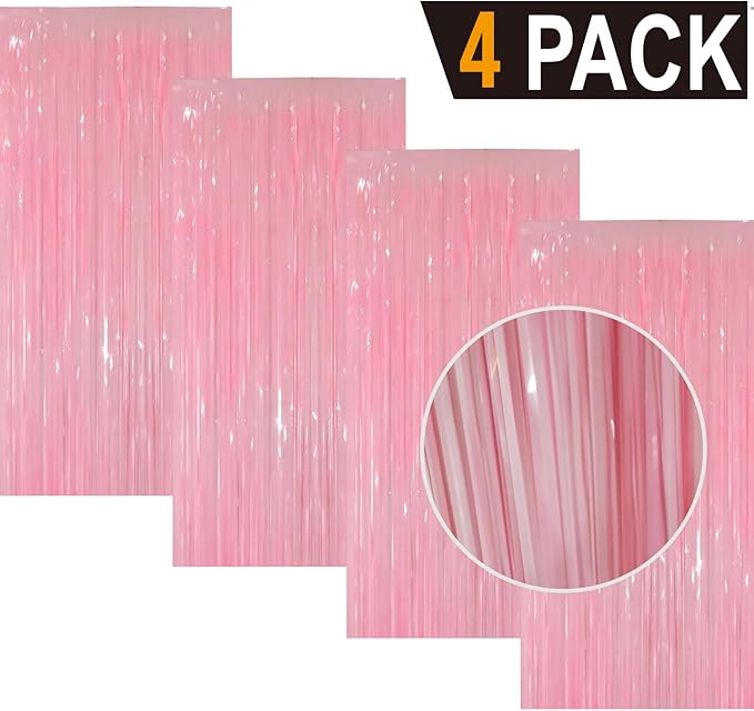GOER 3.2 ft x 8.2 ft Metallic Tinsel Foil Fringe Curtains Party Photo Backdrop - Image 2