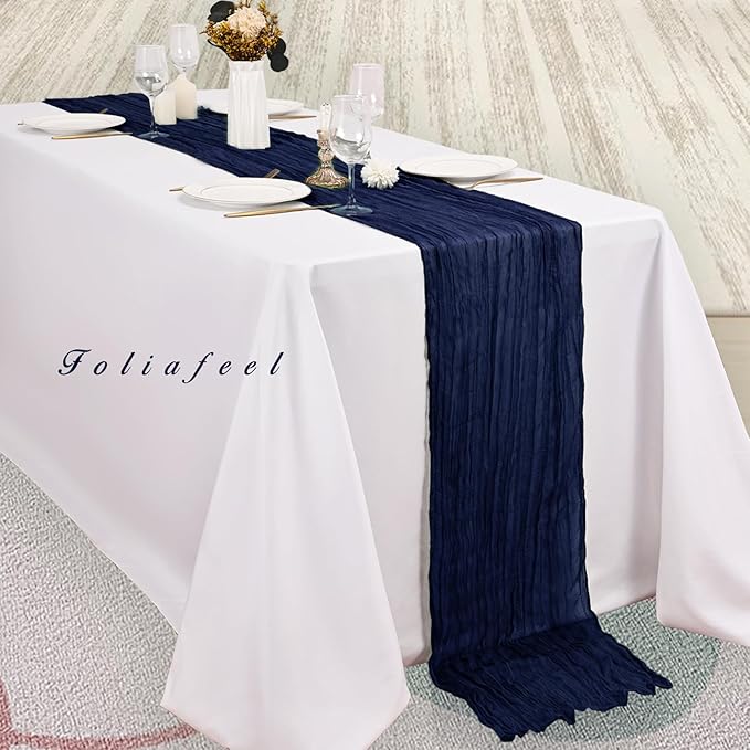 20 Pack Navy Blue Cheesecloth Table Runner 10FT Boho Fabric Rustic Cheese Cloth - Image 4