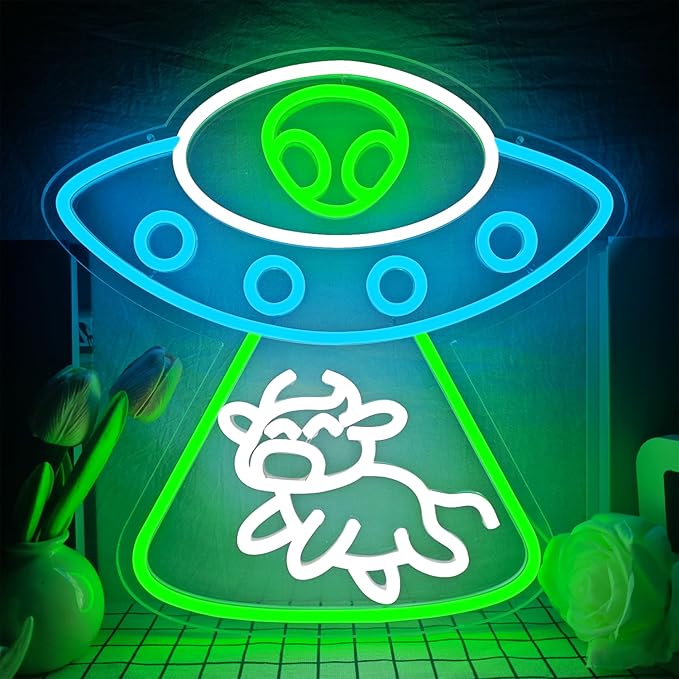 Alien Neon Sign Dimmable UFO Neon Signs by zikdhf