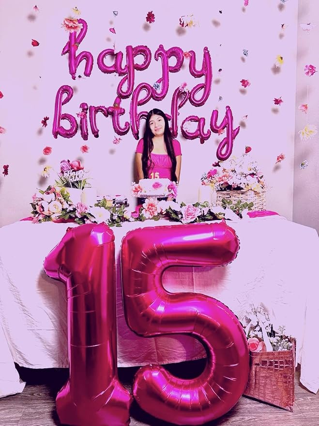Large Rosy Purple 40 Inch Birthday Number 5 Balloon, Rosy Purple Five 5th 15 25 - Image 5