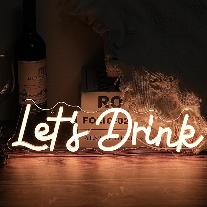 Let's Drink Neon Sign, Bar Neon Sign - Image 2
