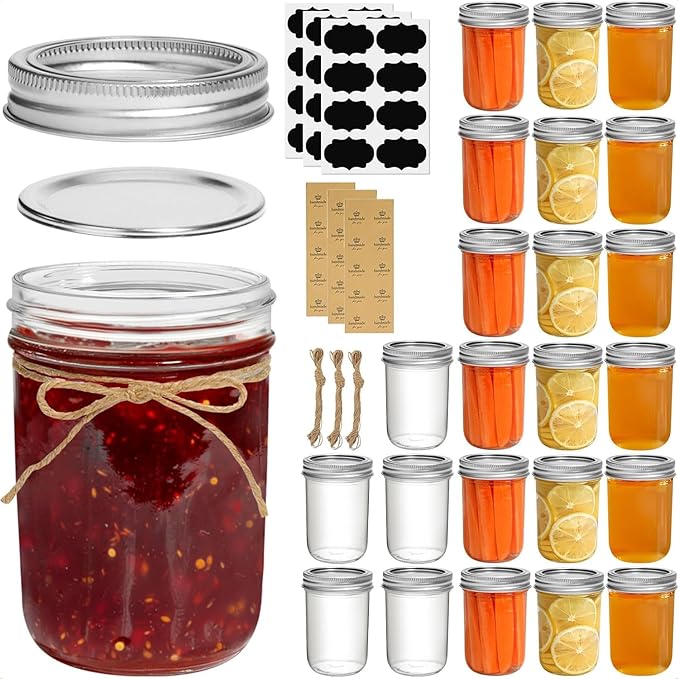 ComSaf Small Mason Jars 8 oz, 8 ounce Glass Jar by ComSaf