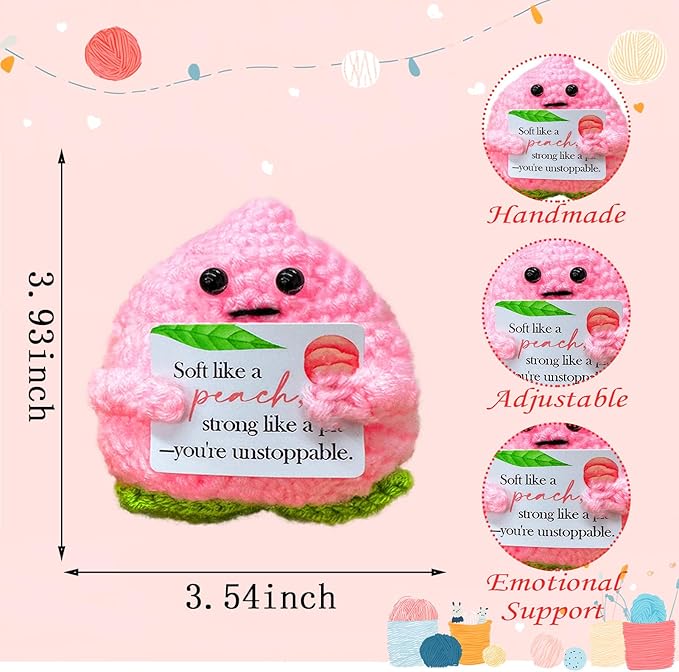 Emotional Support Crochet Peach, Lovely Gift - Image 2
