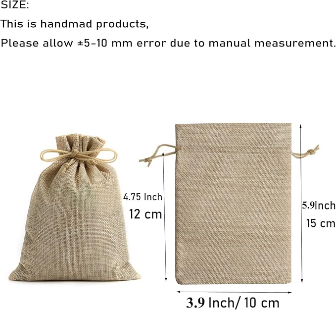 Tendwarm 50 Pcs 3.9x5.9 Inch Burlap Gift Bags - Image 2