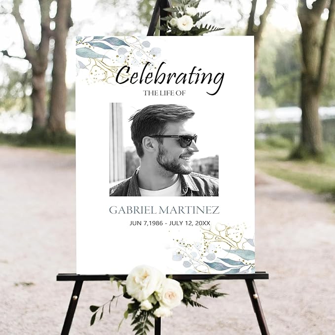 Blue Celebration of Life, Funeral Welcome Sign, Large Memorial Poster, Funeral by Mapileng%E2%84%A2
