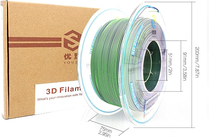 YOUSU Matte Dual Color PLA Filament Coextrusion Filament Multicolor 3D Printer - Image 6