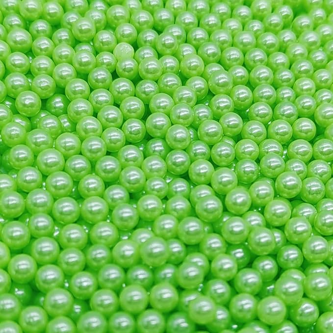 Edible Light Green Pearl Sugar Sprinkles Candy 4mm Mini Pearls Cake Decorations - Image 4