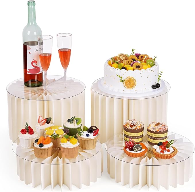 4 Pcs Buffet Risers, Food Risers by Flenpptly