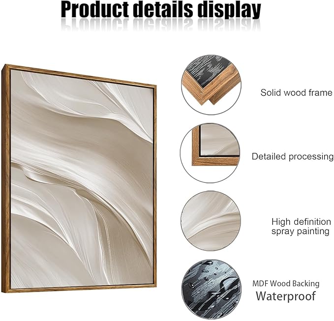 myusuar 3 Piece Large Abstract Framed Wall Art - Image 7