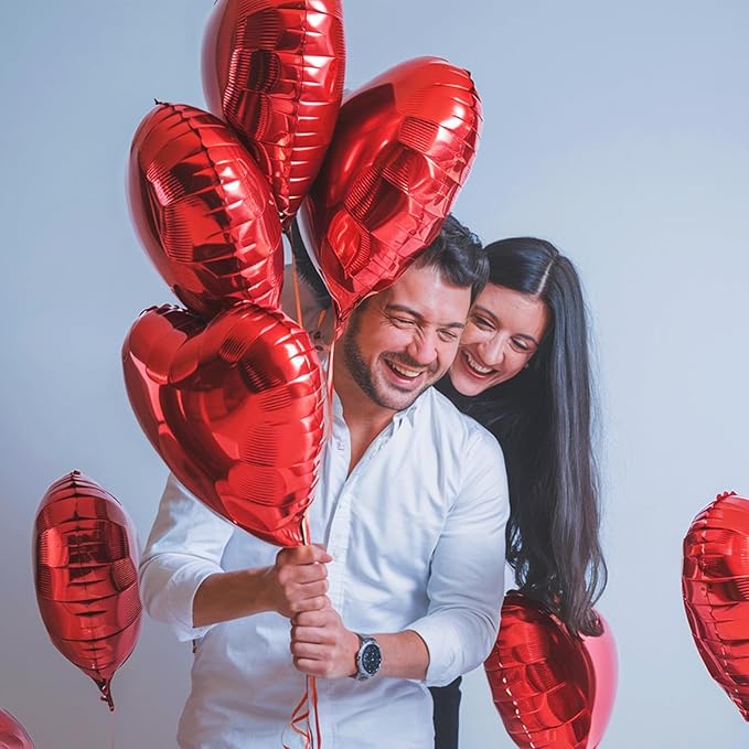Red Heart Balloons, 18 Inch Red Heart Foil Shape Balloon - Image 3