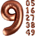 40 Inch Big Coffee Brown 9 Balloon Number, Jumbo Giant Happy 9th 19 29 39 49 99 by Upgesy