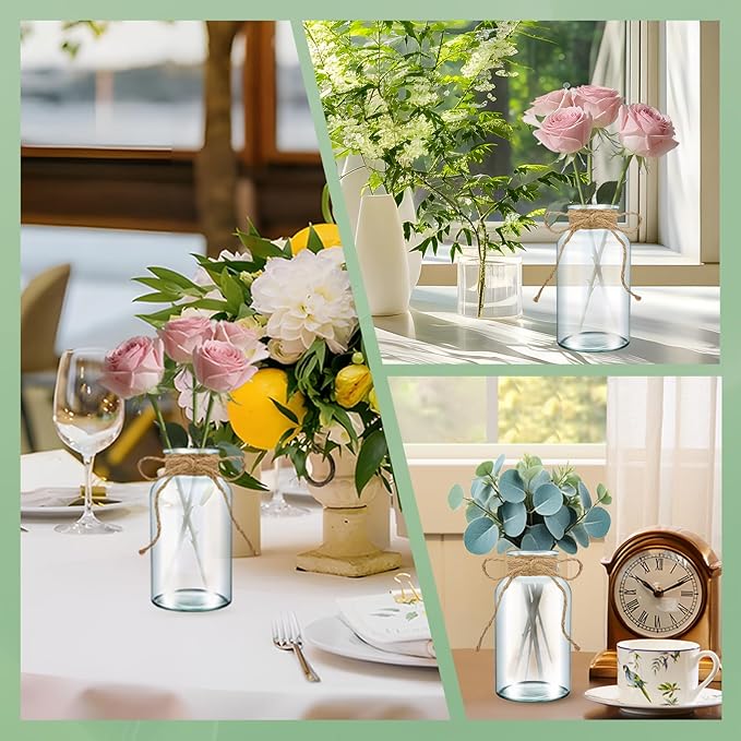 6PCS Transparent Glass Flower Vases - Image 4