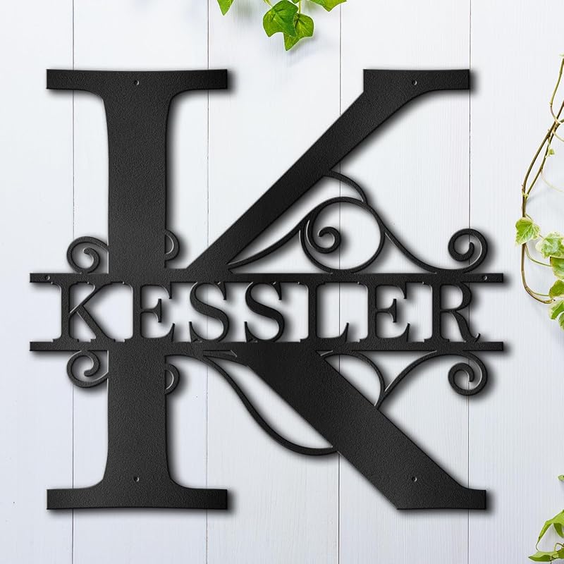 Custom Metal Name Sign | Metal Wall Art | Split Letter Monogram Decor | Family - Image 3