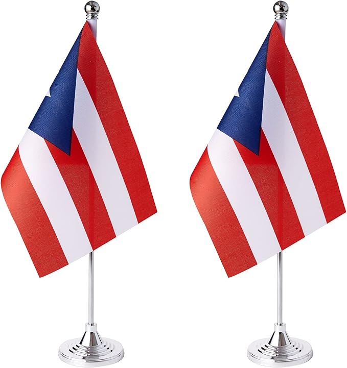ZXvZYT 2 Pack Puerto Rico flag Puerto Rican Table Flag Small Mini Puerto Rican by ZXvZYT