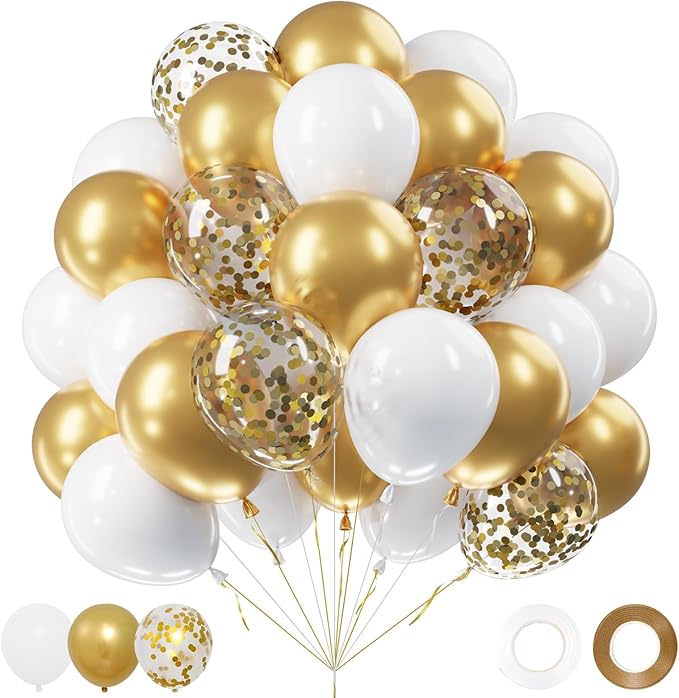 Netnology Gold and White Balloons Set by Netnology