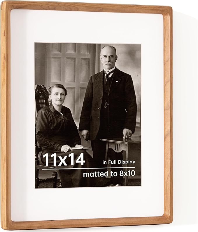11x14 Picture Frame USA-Sourced Natural Cherry Wood Solid Original Wood Photo by Dreamland