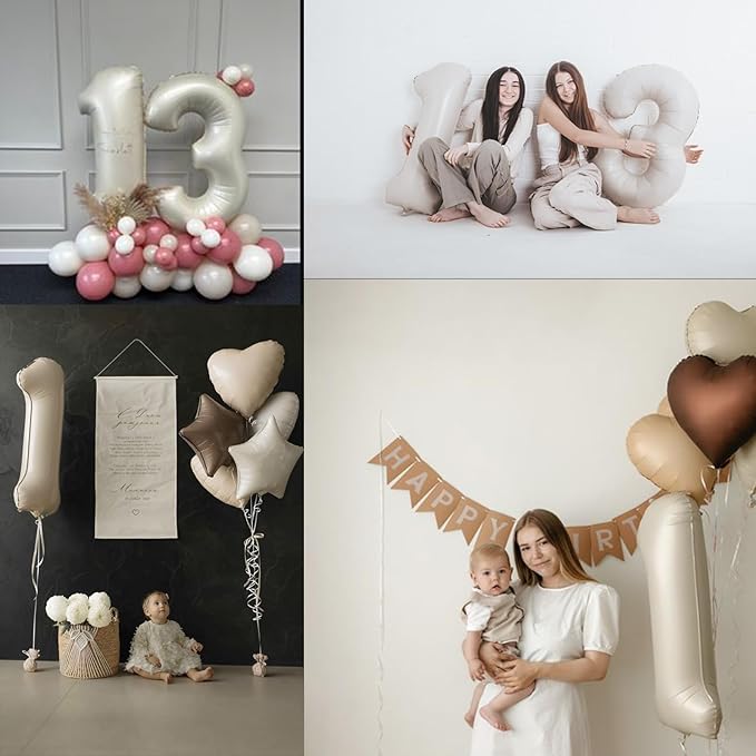 40 Inch Cream White Number1st Balloon Mylar Big Foil Helium Number 10th 11st 21 - Image 7