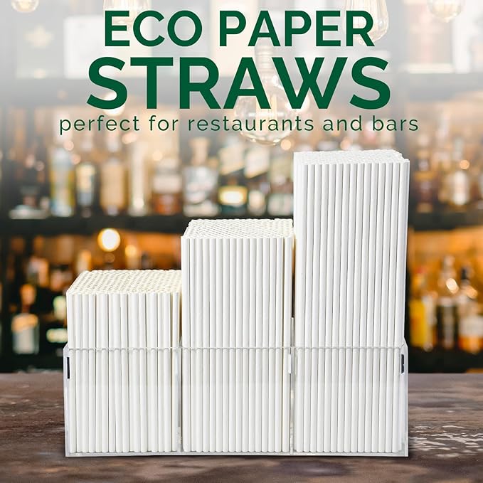 10.25" x 0.24‘ Long Disposable Paper Drinking Straws Bulk - Image 6