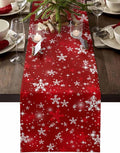 Christmas Snowflakes Cotton Linen Table Runner by Unknown
