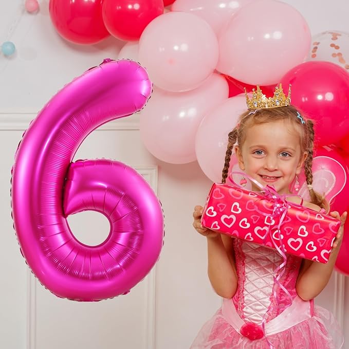 Hot Pink 9 Balloon, 40 Inch Number 9 Balloon, 9 Birthday Balloon Decorations - Image 5