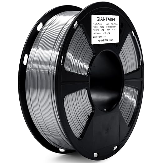 GIANTARM Silk Metallic Silver PLA 3D Printer Filament 1kg Spool, 1.75mm - Image 8