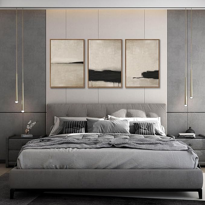 myusuar 3 Piece Large Modern Abstract Canvas Framed Wall Art - Image 4