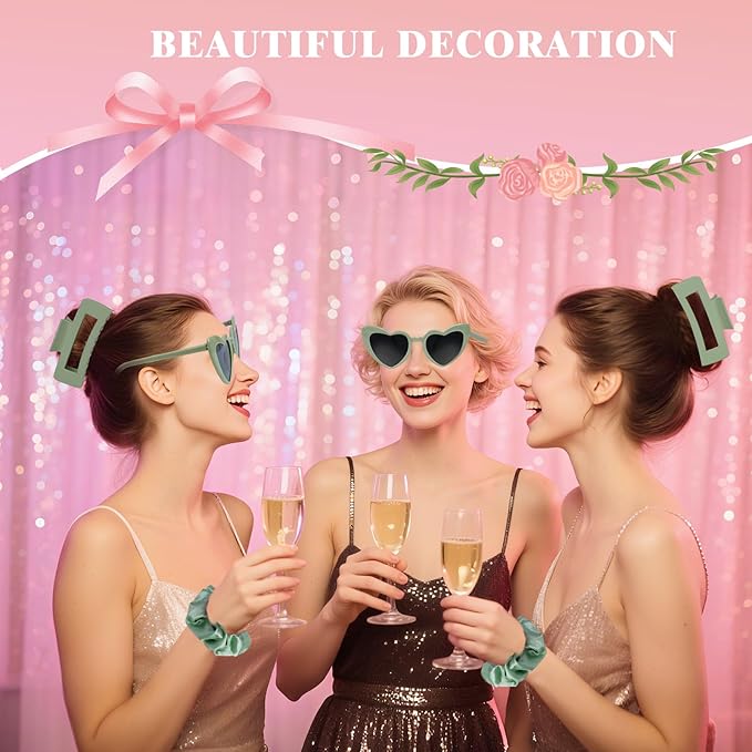 Sage Green Bridesmaid Gifts for Proposal, Scrunchies, Makeup Clips & Heart - Image 6