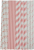 YAOSHENG Pink & Gold Paper Straws Disposable, 100% Biodegradable Multi-Pattern by YAOSHENG