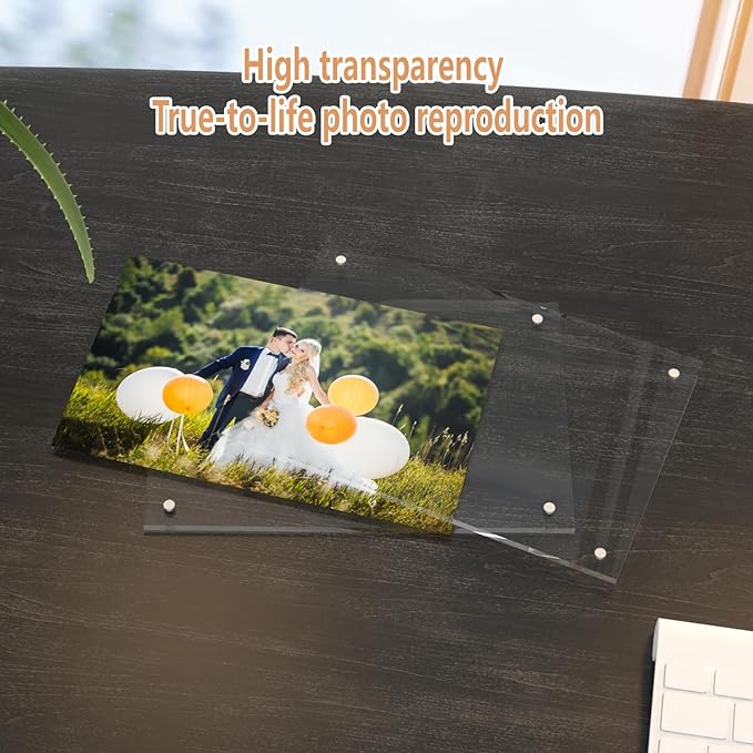 HELPLEX Picture Frames, 3 Pack 4x6 inch Acrylic Picture Frame Clear 4 x 6 Photo - Image 2