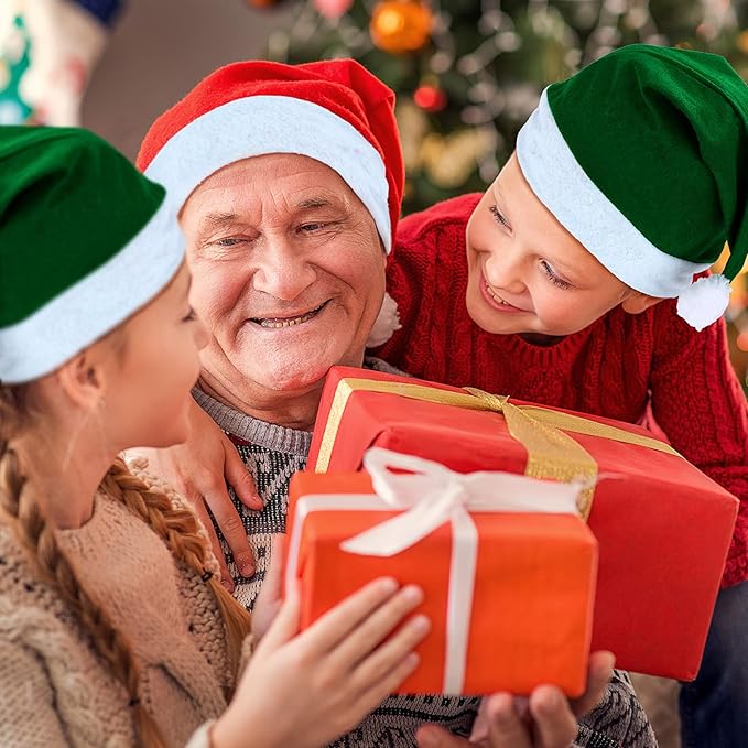 SATINIOR 12 Pieces Santa Hats Christmas Non Woven Fabric Hat - Image 5