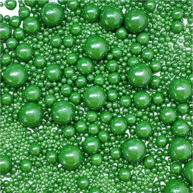 Edible Pearl Sugar Sprinkles Christmas Green Candy Mixing Size Baking Edible by Senchanting