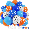 Blue and Orange Balloons Set, 12 Inch Orange Royal Pastel Dark Blue Balloon by HILAVO